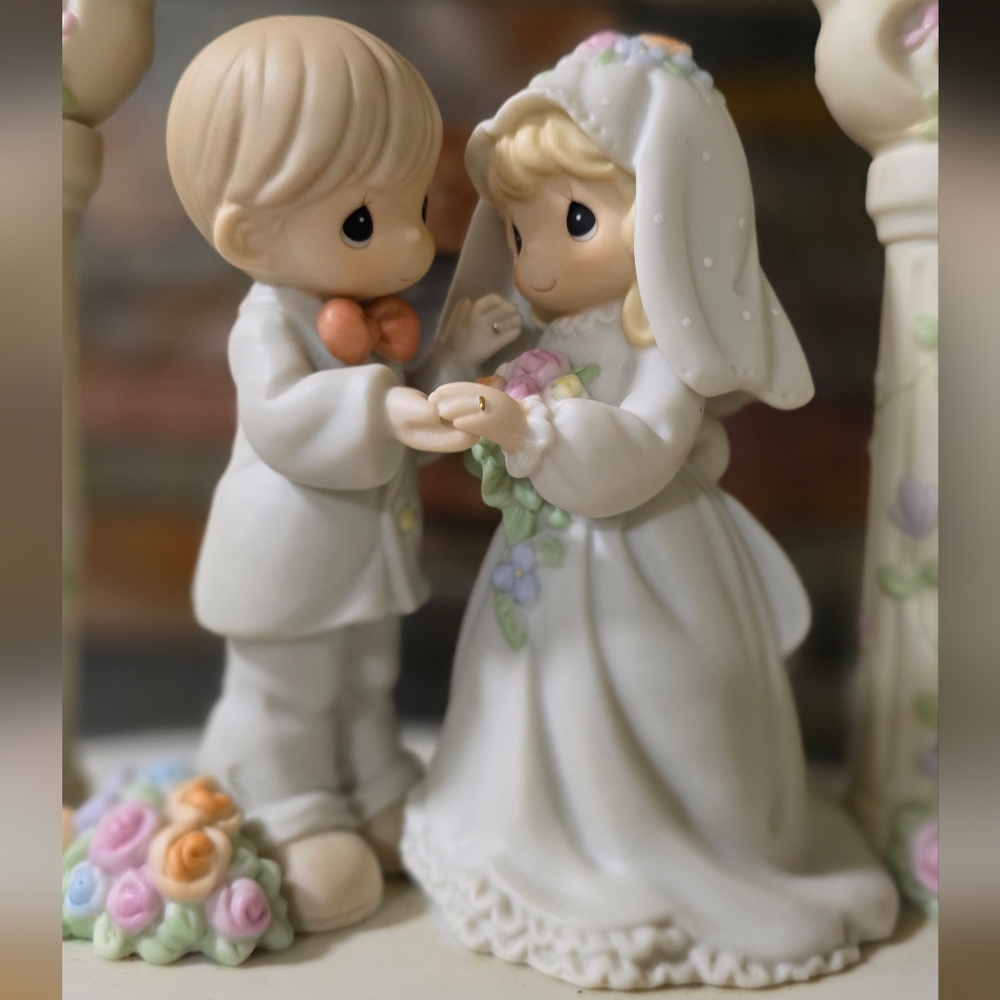 Precious Moments "I Give You My Love Forever True" musical wedding figurine